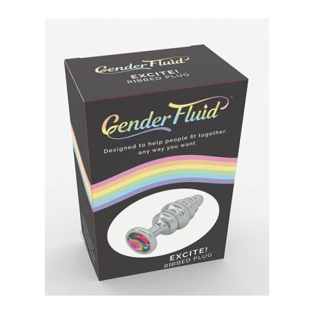 Gender Fluid Excite! Ribbed Plug - Silver